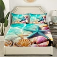 thumbnail image 3 of Erosebridal 3D Starfish Sheet Set Twin, Kawaii Seashell Bedding Sets Twin Size, Blue Ocean Twin Sheet Sets, Ultra Soft Bedroom Decor, 3 Pieces, 3 of 7