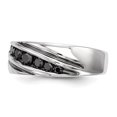 thumbnail image 3 of Sterling Silver Black Diamond Men's Band Ring Size 11, 3 of 3