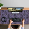 thumbnail image 4 of Long Mouse Pads for Desk,Purple Gothic Bat Pattern Desk Mats on Top Of Desks, Desk Mouse Pad Extra Large with 3mm Non-Slip Base and Stitched Edge for Gaming,Office,Work,Home 47.3"x23.6", 4 of 6