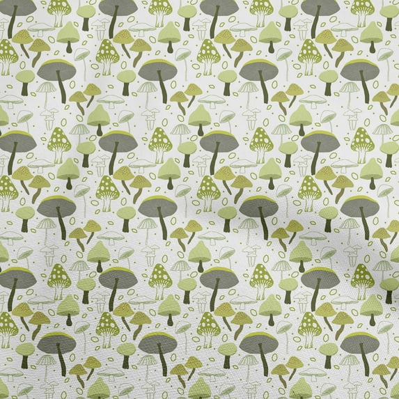 oneOone Silk Tabby Light Green Fabric Mushroom Dress Material Fabric Print Fabric By The Yard 42 Inch Wide