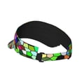 thumbnail image 3 of Kll Sport Sun Visor Hats Ball Caps Empty Top Baseball Sun Cap For Men Women-Colorful Tie Dye Stained Glass, 3 of 8