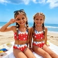 thumbnail image 6 of Swimsuits for Child Girls Size 10-12 Two Piece Sets Swimming Girls Bathing Suit Beach Vacation American Flag Stars Striped Bikini Set Summer Girls Clothes Kids Bikini Swim Suit Red 2-3 Years, 6 of 8