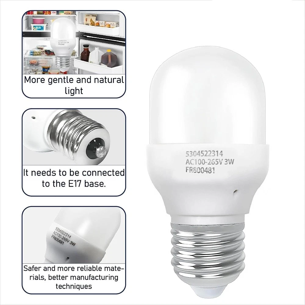 Aniceparthy NEW Refrigerator Appliance LED Light Bulb 3W for Whirlpool 5304522314 AC100-265V