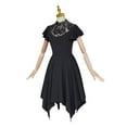 thumbnail image 3 of Women's Black Gothic Dress with Lace Collar, Vintage Asymmetrical Hemline Gothic Style Dress, 3 of 8