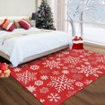 thumbnail image 1 of Christmas Rugs 8x10 Red Winter Holiday Decor Area Carpet Snowflake Pattern Large Area Rug Soft Non-Slip Machine Washable Rug for Living Room Bedroom Dining Room, 1 of 8
