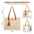 thumbnail image 2 of Bolso Tote Bag De Mujer Bolsa De Mano Dama Grandes De Playa Xtellar beige, 2 of 4
