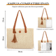 thumbnail image 2 of Bolso Tote Bag De Mujer Bolsa De Mano Dama Grandes De Playa Xtellar beige, 2 of 4