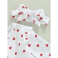 thumbnail image 5 of Cenuakty Baby Girls Valentineacute;s Day Romper Dress Infant Heart Print Round Neck Long Sleeve Skirt Hem Jumpsuits with Headband, 5 of 9