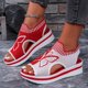 thumbnail image 5 of Bmisegm CWomen's Wedge Casual Sandals Fashionable Comfortable and Loose Sandals Sandals Women Summer Red 8.5, 5 of 8