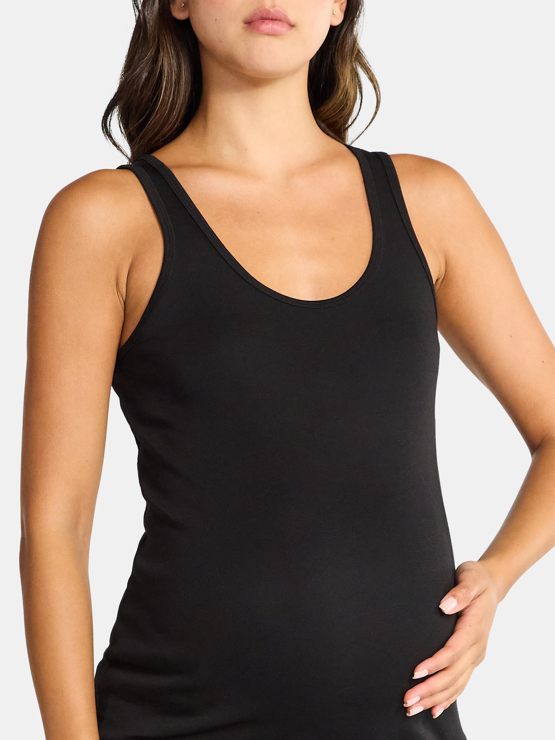 Time and Tru Women's Maternity Non Shirred Tank Top, Sizes S-XXL