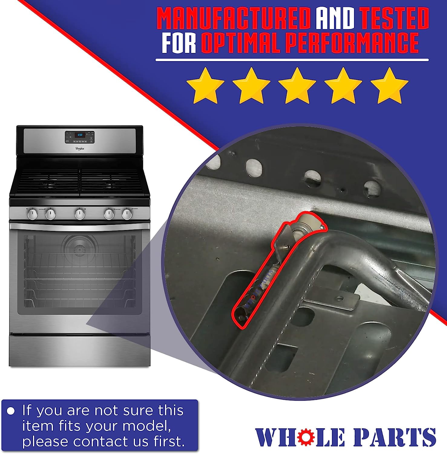 Whole Parts Range Oven Igniter Part # W10324262 - Replacement & Compatible With Some Jenn Air, Kitchen Aid, Maytag and Whirlpool Ranges and Ovens