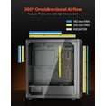 thumbnail image 3 of VEVOR Caja de PC para juegos de torre completa con 3 ventiladores PWM para placa base E-ATX, 3 of 9