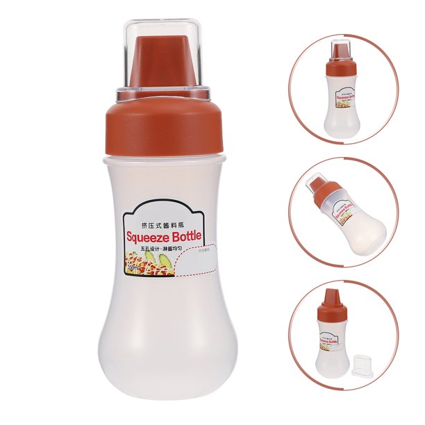 BEADCEST 1Ud De Salsa Squeeze Botella Plástica Para Condimentos Cocina Roja