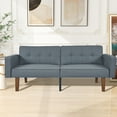 thumbnail image 2 of Futon Sofa Bed Memory Foam Futon Mid-Century Modern Convertible Sofa Bed,Dark Gray, 2 of 7