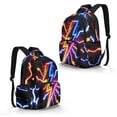 thumbnail image 2 of Xixirimido Neon Lightning Print 17" School Backpack for Boys Girls Multi-pocket Bookbags Elementary High School Bookbag Daypacks School Bag for Students, 2 of 8
