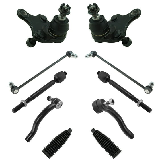TRQ Front Lower Ball Joints Tie Rods Sway Links and Rack Bellows Kit for Rav4 PSA60108 Fits select: 2006-2018 TOYOTA RAV4