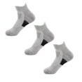 thumbnail image 2 of CNEJRHG Women Men Athletic Socks No Show Unisex Ankle Running Socks Low Cut Cushioned Sports Hiking Socks,Size 5-12 Grey 3Pairs, 2 of 6