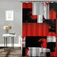 thumbnail image 2 of PRATYUS Geometric Shower Curtain Red Grey Black White Geometry 3D Square Abstract Modern Minimalist Bathroom Decor Polyester Curtains Set with Hook 60x72, 2 of 7