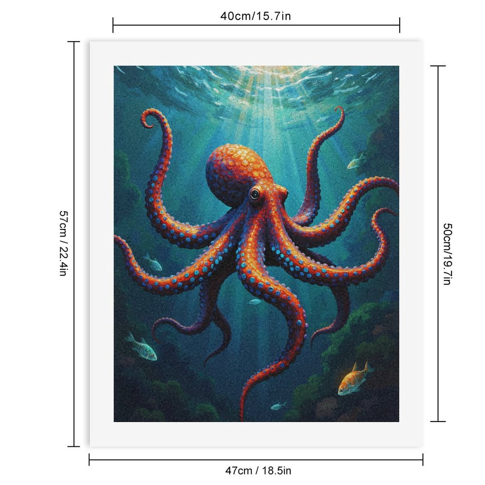 Paint by Numbers Kit for Adults, Underwater Colorful Octopus Scene Paint by Numbers, Easy Paint by Numbers Kit for Adults Beginner, DIY Adult Paint by Number Kits on Canvas, Home Decor
