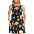 thumbnail image 1 of Fotbe Planets In Deep Space Vestido de Verano sin Mangas para Mujer – Vestido Midi Línea A, Estilo Camiseta Floral, Vestido Playero Casual y Fluido, 1 of 7