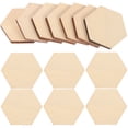 thumbnail image 1 of Lot de 100 Formes Hexagonales Découpées Pièces de Bois de Hêtre Brun Clair, 1 of 8
