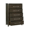 thumbnail image 3 of Benjara Bery 54 Inch Tall Dresser Chest, 5 Drawers, Metal Handles, Dark Brown, 3 of 6