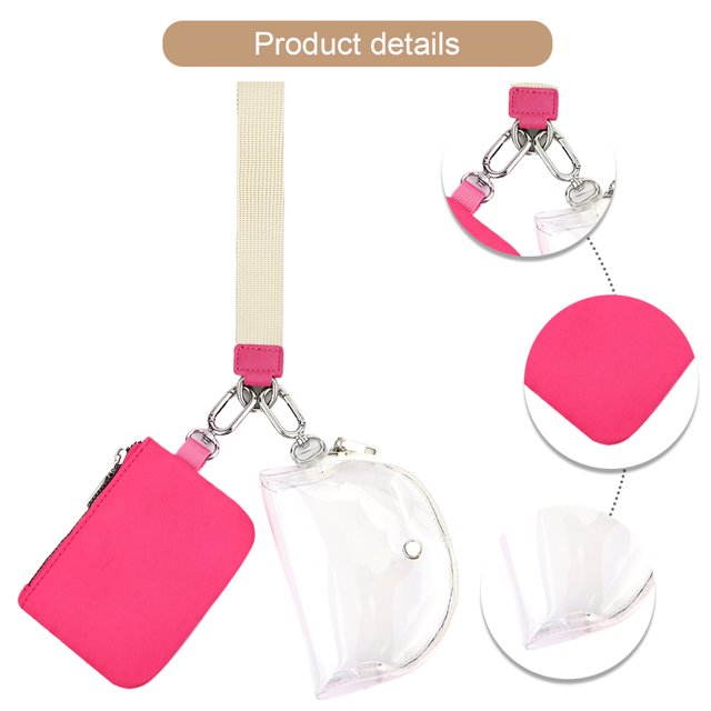 Cartera Doble Mini Pulsera para Mujer Alrededor Del Bolsillo Monedas Cuero PU