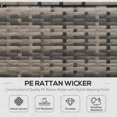 thumbnail image 3 of 6pcs Outdoor Rattan Sofa Set Garden Wicker Sectional Couch Furniture Set with Dining Table and Chair Dark Grey, 3 of 7