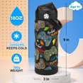 thumbnail image 2 of Ntswasd Botella De Agua Para Niños Con Pajita, Vasos Aislados Para Niños De 18 Oz Con Acero Inoxidable A Prueba De Fugas Para Deportes Escolares Y Viajes (Juego), 2 of 5