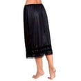 Gwiyeopda Womens Retro Long Solid Lace Hem Slip Half Slip Skirt Under