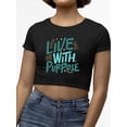 thumbnail image 3 of Quote: Live With Purpose Crop Tee Women's -SelectDesign Designs, 3 of 4