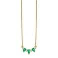 thumbnail image 2 of Auriga 14K Yellow Gold 5 mm Emerald and Diamond Necklace for Women 18", 2 of 5