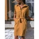 thumbnail image 2 of Qarigey Vestido de camisa de mujer Botón Vestido de manga larga Cintura con cordones Ropa Prendas para la parte del cuerpo Amarillo METRO, 2 of 3
