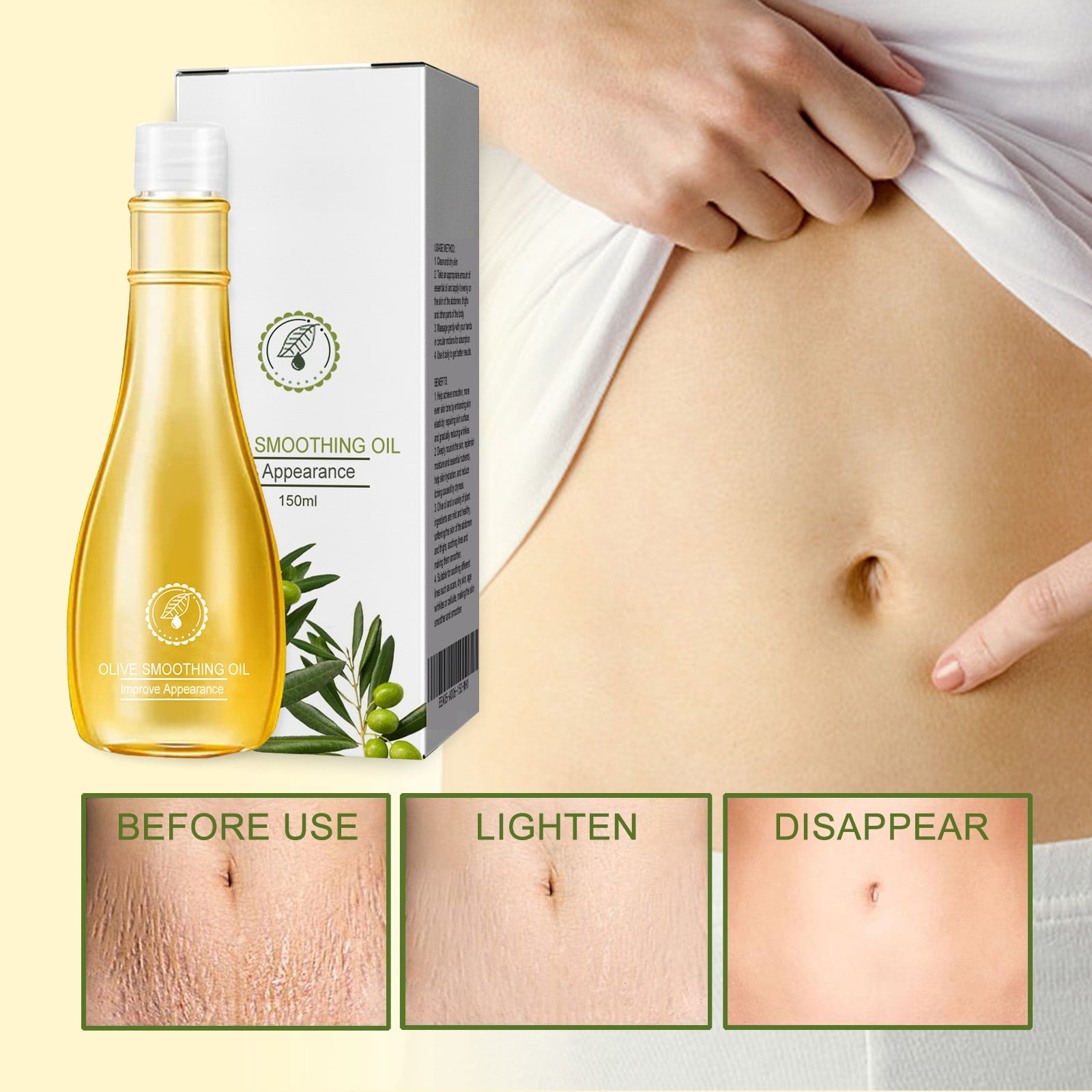 Alvantor Olive Oil Body Serum with Almond Oil for Moisturizing and Firming, 5.07 fl oz