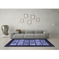 thumbnail image 3 of Ahgly Company Machine Washable Indoor Rectangle Oriental Blue Modern Area Rugs, 8' x 12', 3 of 4