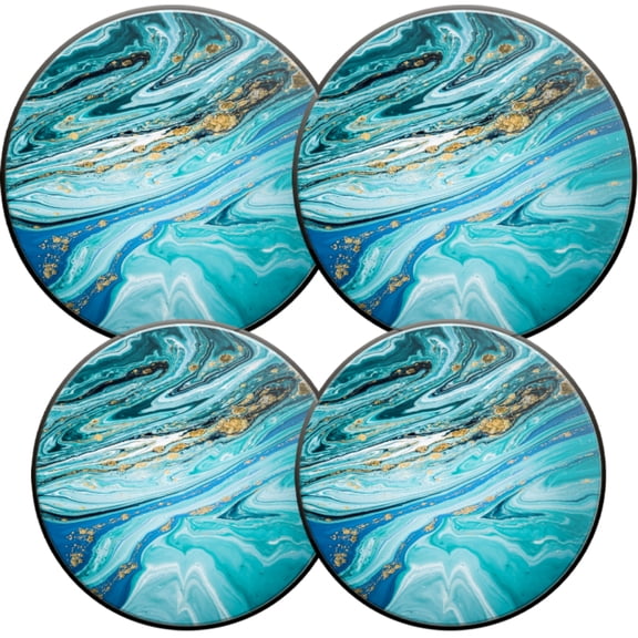 Stove Burner Covers, Metal Cover for Electric Gas Stove Burner,Blue And Teal Pattern,8 and 10 Inch,Set of 4