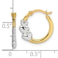 thumbnail image 2 of 10K Gold & Rhodium Plated & Hearts Hollow Hoop Earrings Jewelry, 2 of 2