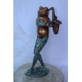 thumbnail image 2 of Nifao Musical Frog Playing Saxophone14" x 9" x 32"H – Outdoor Bronze Fountain, Garden Water Feature, 14"L x 9"W x 32"H, 2 of 12