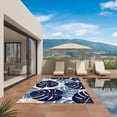 thumbnail image 2 of Blue Palm Leaves Outdoor Rug 4x6 Ft, Non Slip Washable Area Rug, Farmhouse Summer Beige Tropical Plants Patio Rugs Carpet Runner, Large Floor Mat for Indoor/Outdoor Deck Porch Camping, 2 of 8