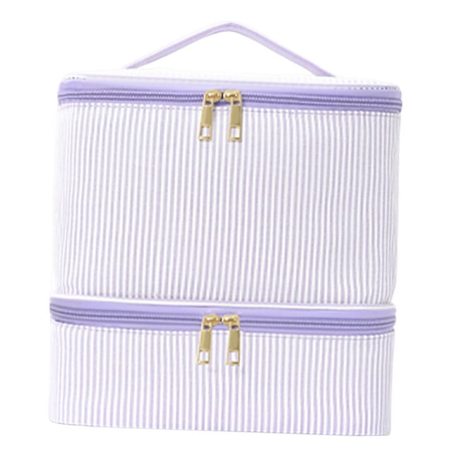 Estuche para esmaltes de uñas, bolsa de maquillaje, bolsa de almacenamiento, bolsa para lámpara de uñas, bolsa de doble capa para uñas. violeta