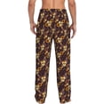 thumbnail image 3 of Easygdp Sunflowers with Skull and Hand Men's Pajama Pant, Sleep Elastic Waistband Lounge Pants - Large, 3 of 9