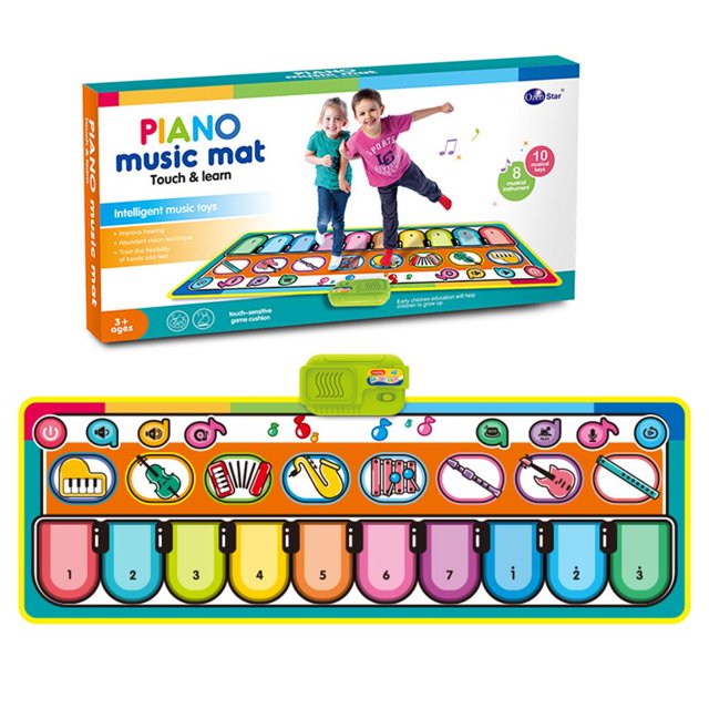 Alfombrilla De Baile Para Niños, Alfombrilla De Piano, Alfombrilla De Juego Para Teclado Con 8 Instrumentos Y 10 Teclas, Alfombrilla De Juego Para Niños, Alfombrilla De Baile Para Bebés, Regalos Para Eigraketly OD016632-01