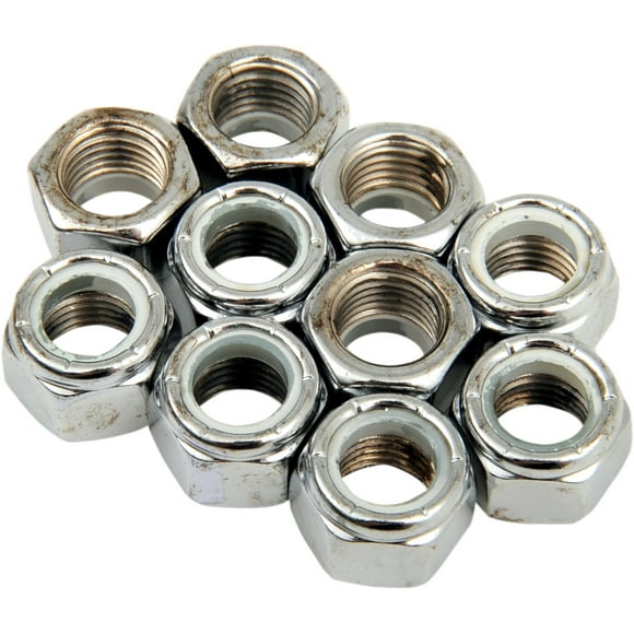 Drag Specialties 7/16"-20 Chrome Nylon Insert Nuts