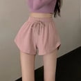thumbnail image 3 of Bixock Womens Pajama Shorts Pj Pants Sleep Shorts Solid Color Knit High Waist Drawstring Shorts Thin Loose Sleepwear, 3 of 5