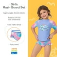 thumbnail image 4 of Saint Eve Toddler and Kids Swim Rash Guard UPF 50 Sun Protection 2-Piece Set for Girls - Pink Aqua Pineapples, 5, 4 of 6