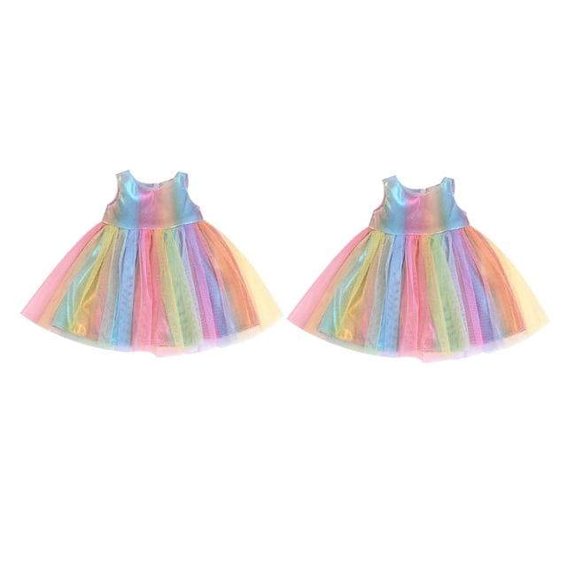 2x Trajes De Vestido Sin Mangas De American Doll De 18 '' Girl Doll Fashion Sunnimix Falda de muñecas americanas