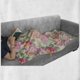 thumbnail image 6 of Watercolor Flower Soft Flannel Fleece Throw Blanket, Rose Flower Composition with Leaves in Soft Colors Blooming Plant Art, Cozy Plush for Indoor and Outdoor Use, 50" x 70", Pink Green, by Ambesonne, 6 of 6