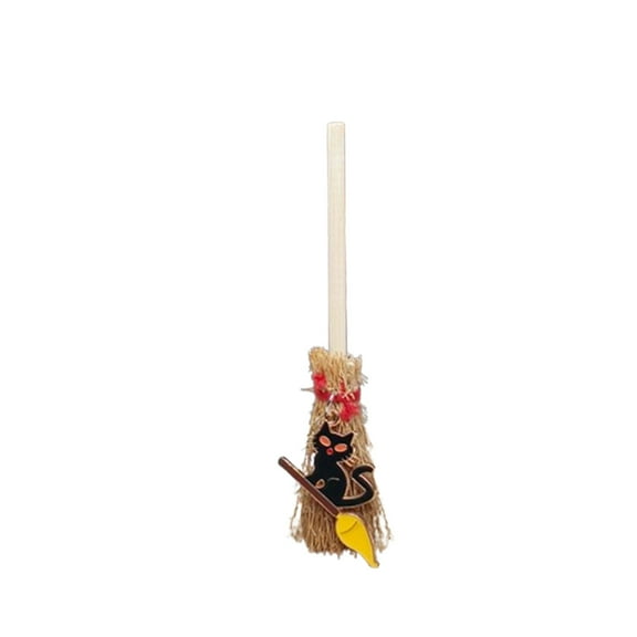 HengDidi Handcrafted Mini Decorative Broomstick Natural Straw Wood for Halloween Party Favors Gift Wrapping Accent Tabletop Festive Decor Whimsical Home