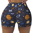 thumbnail image 2 of Rateoe Galaxy Printed Power Workout Shorts for Women Tummy Control Squat Proof Ribbed Thick Seamless Scrunch Active Short-Medium, 2 of 8