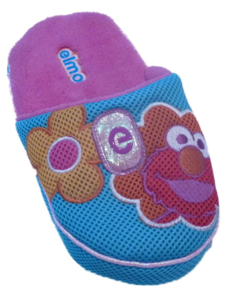 Sesame Street Sesame Street Womens Blue Elmo Slippers Slide On Open
